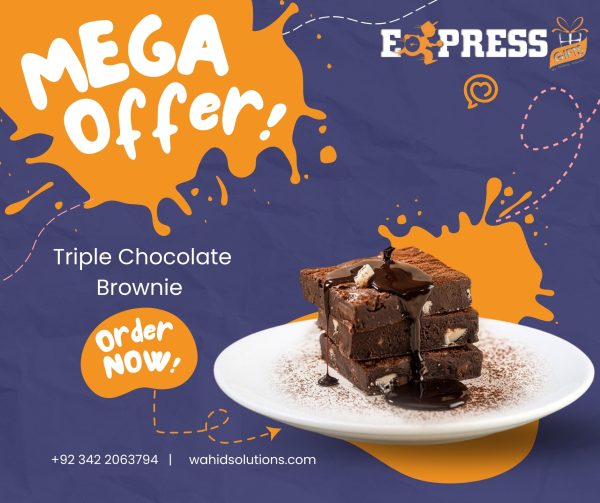 Triple Chocolate Brownies QTY 6  Box | Discount Offer + Delivery