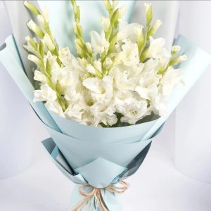 White Elegance Gladiolus Bouquet | A Statement of Grace