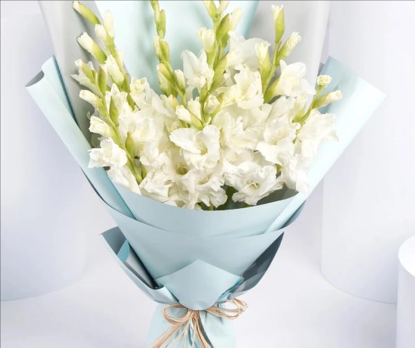 White Elegance Gladiolus Bouquet | A Statement of Grace