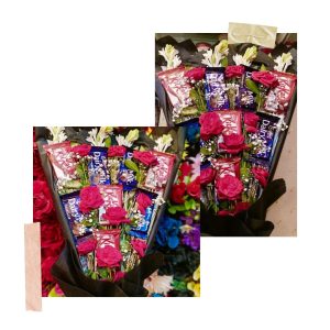 The Sweetest Gesture | Kit Kat & Dairy Milk Chocolate with Flowers Touch Bouquet